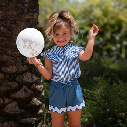 Calção em ganga com acabamento ondulado - José Varón