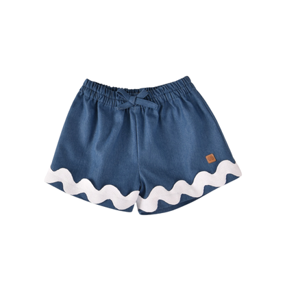 Calção em ganga com acabamento ondulado - José Varón