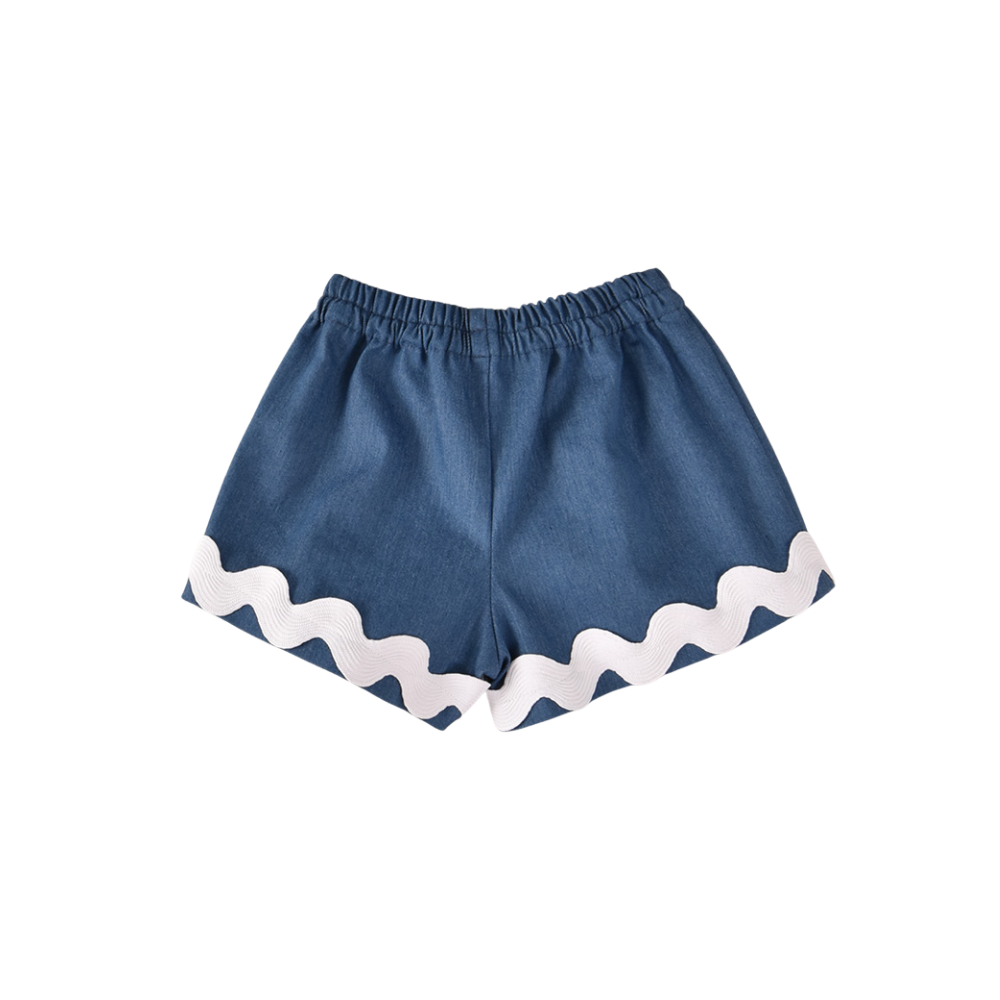 Calção em ganga com acabamento ondulado - José Varón