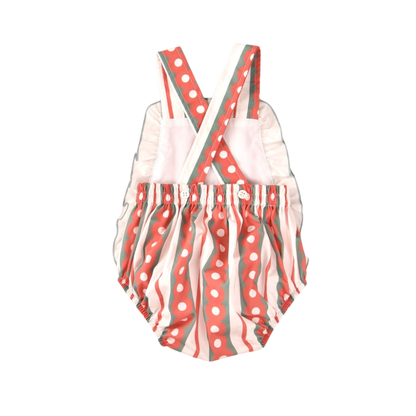 Fofo bebé riscas vermelhas com folhos - Cocote