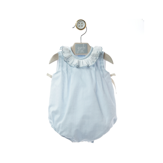 Fofo de bebé azul-claro com gola de folho - Yoedu