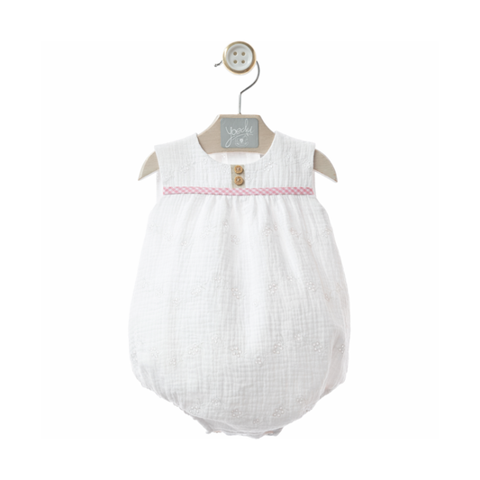 Fofo de bebé branco com detalhe em rosa - Yoedu