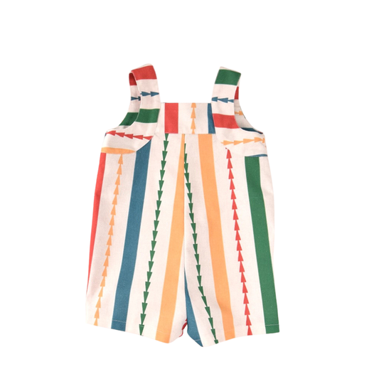 Macacão curto riscas coloridas - Cocote