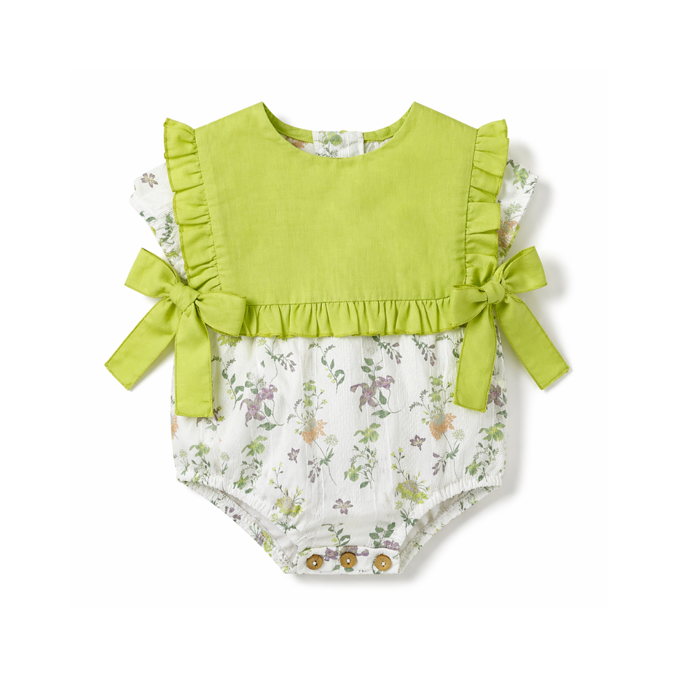 Fofo floral branco e verde lima