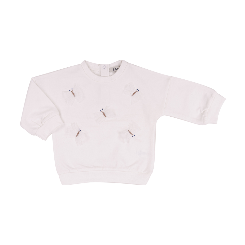 Sweat Branca de Menina com Borboletas- EMC