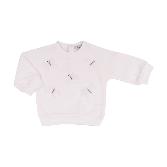 Sweat Branca de Menina com Borboletas- EMC