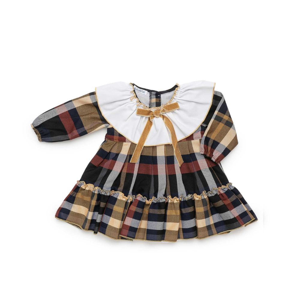 Vestido Xadrez com Gola e Laço - Juliana