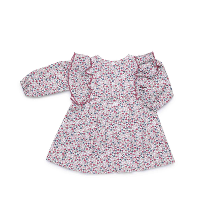 Vestido Floral com Folhos e Laço- Juliana