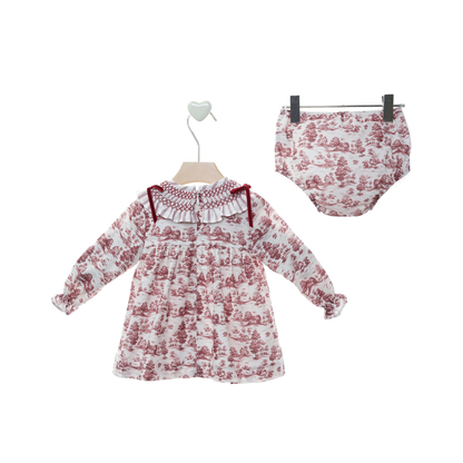 Conjunto de Vestido Curto com Tapa-Fraldas Bordô - Marta Y Paula