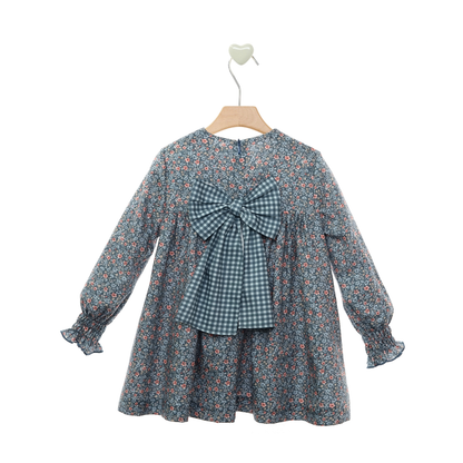 Vestido Floral Azul com Folhos - Marta Y Paula