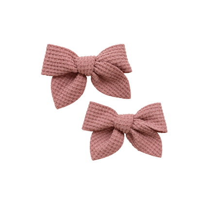 Conjunto de 2 Laços de Cabelo Rosa Velho Texturizados