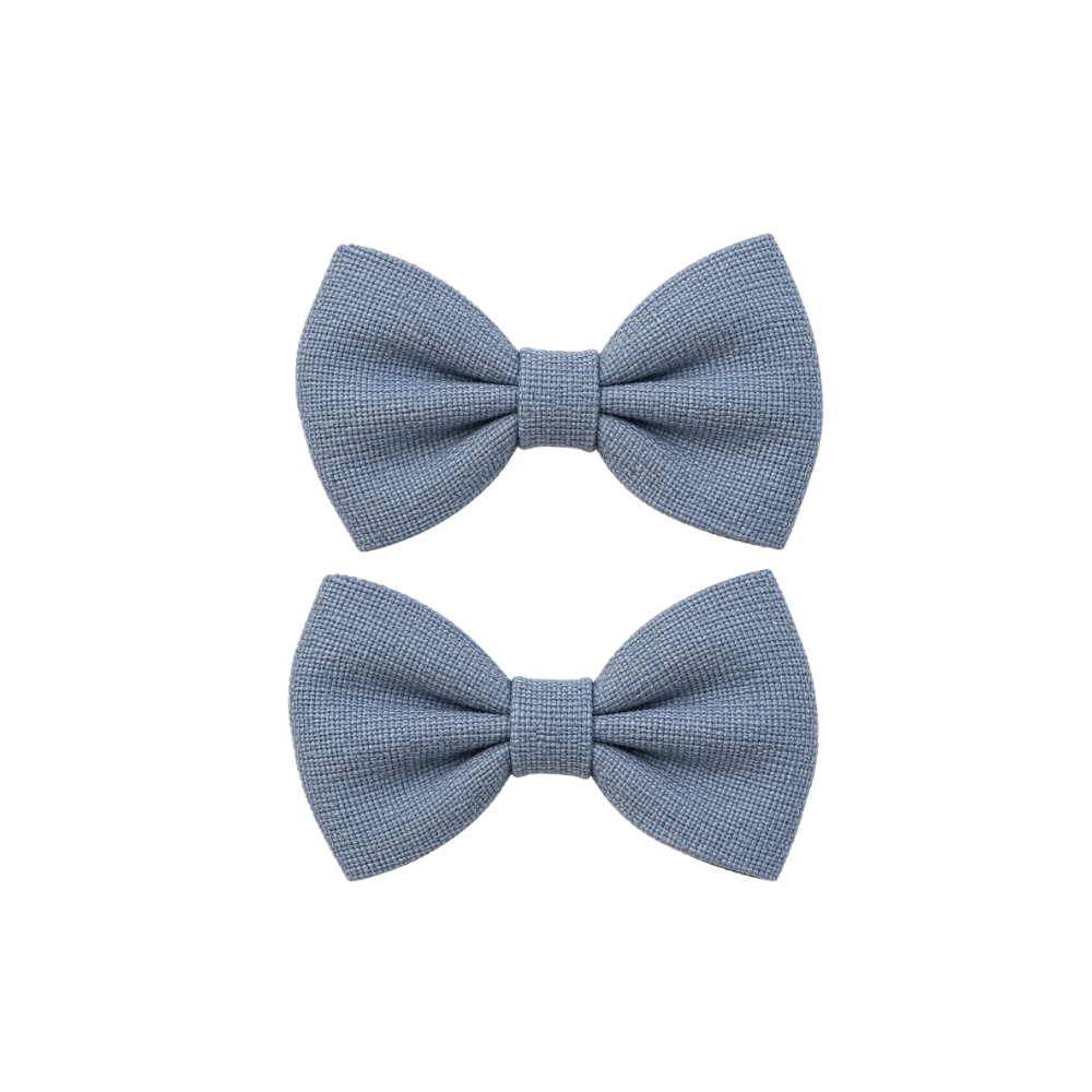 Conjunto de 2 Laços de Cabelo em Tecido Azul Claro