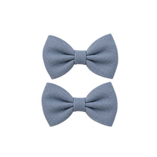 Conjunto de 2 Laços de Cabelo em Tecido Azul Claro