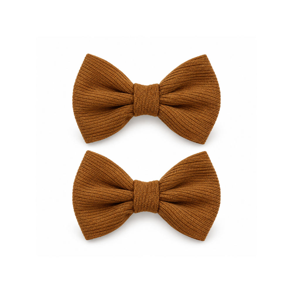Conjunto de 2 Laços de Cabelo Castanhos