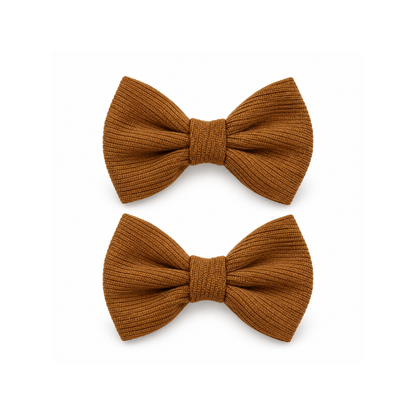 Conjunto de 2 Laços de Cabelo Castanhos