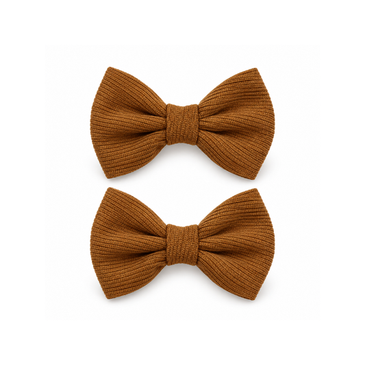 Conjunto de 2 Laços de Cabelo Castanhos
