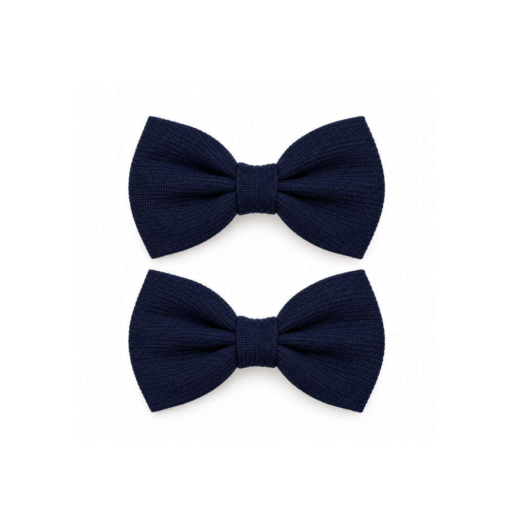 Conjunto de 2 Laços de Cabelo Azul-Marinho