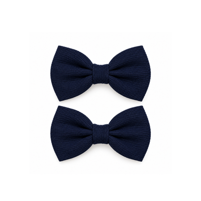 Conjunto de 2 Laços de Cabelo Azul-Marinho