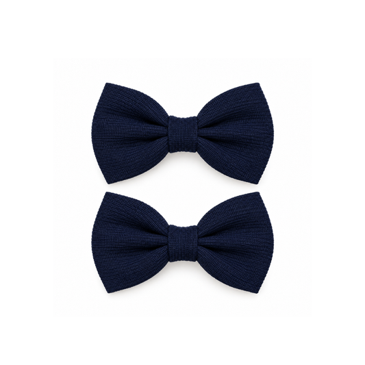 Conjunto de 2 Laços de Cabelo Azul-Marinho