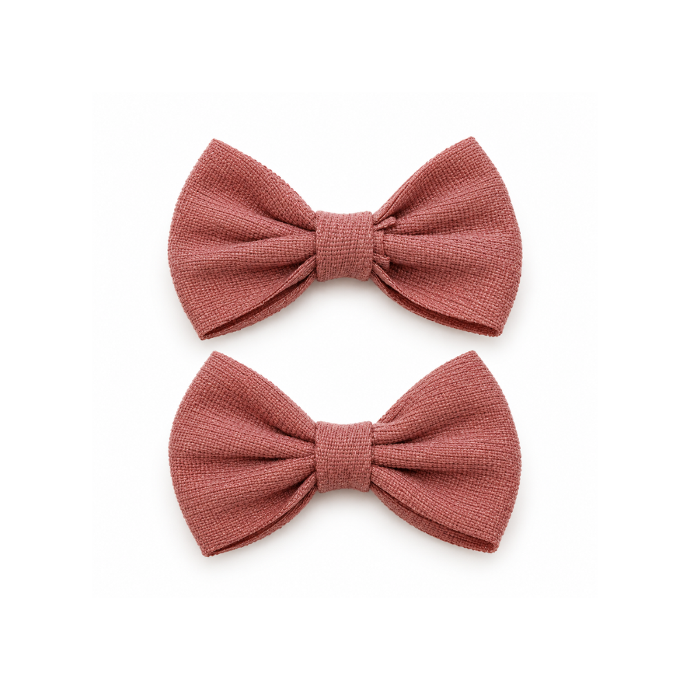 Conjunto de 2 Laços de Cabelo Rosa