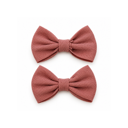 Conjunto de 2 Laços de Cabelo Rosa