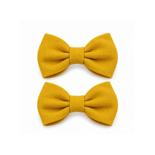 Conjunto de 2 Laços de Cabelo Amarelo-Mostarda