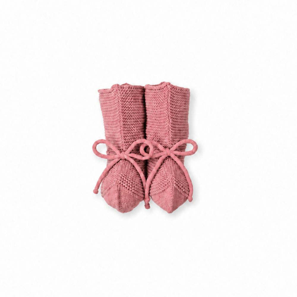 Botinhas de Bebé em Malha Rosa com Cordões - Mac Ilusión