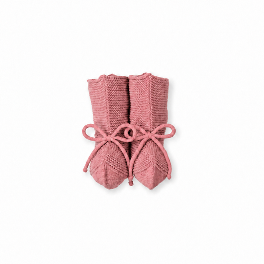 Botinhas de Bebé em Malha Rosa com Cordões - Mac Ilusión