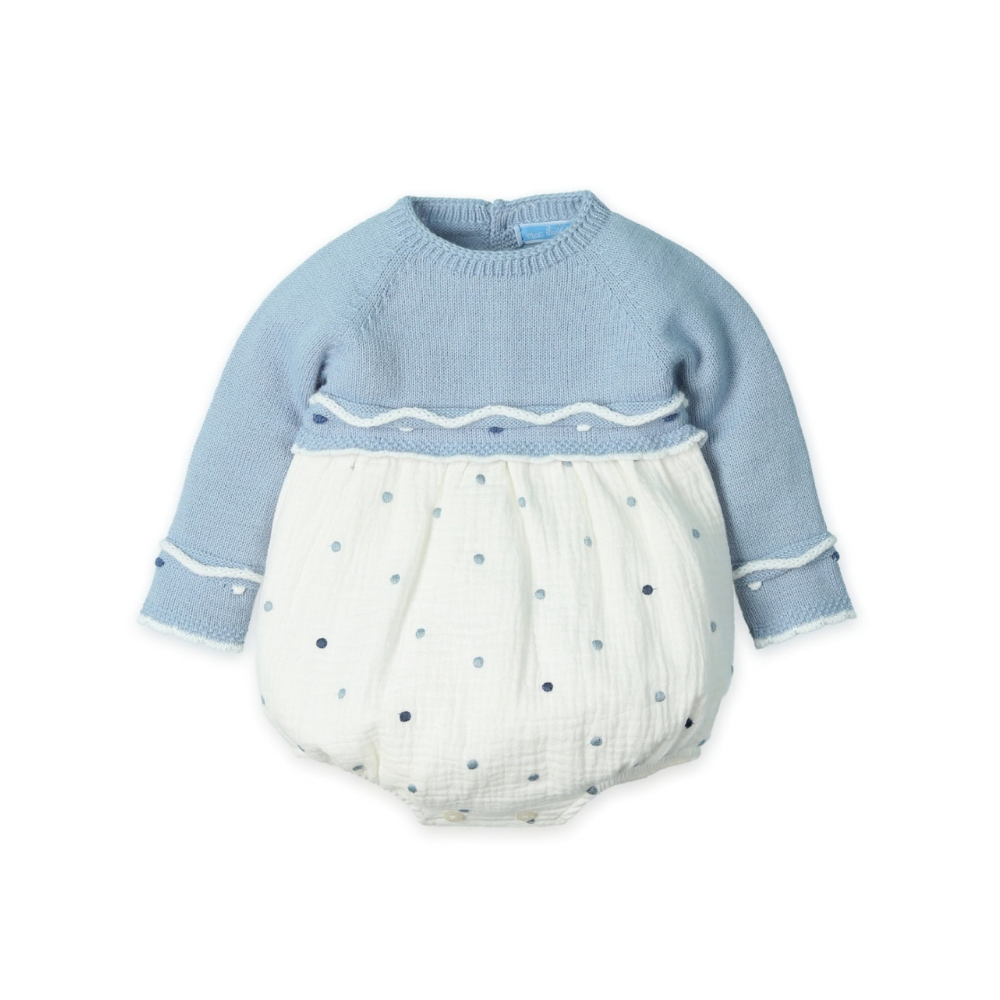 Fofo de Bebé Azul e Branco com Bolinhas - Mac Ilusión