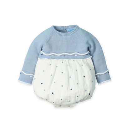 Fofo de Bebé Azul e Branco com Bolinhas - Mac Ilusión