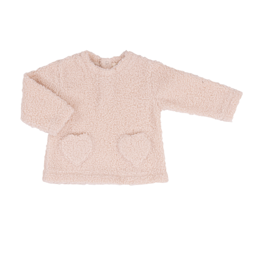 Camisola de Pelo Macio para Bebé em Bege Claro - EMC