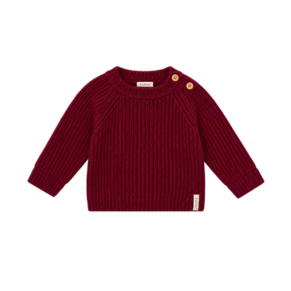 Camisola de Malha Bordô Canelada para Bebé – Babby