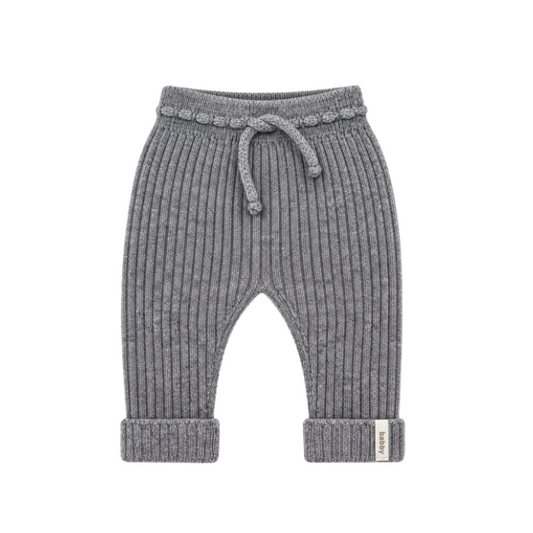 Calças de Malha Canelada Cinzento para Bebé – Babby