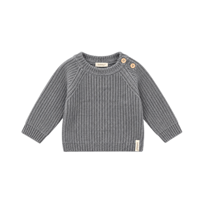 Camisola de Malha Canelada Cinzento para Bebé –  Babby
