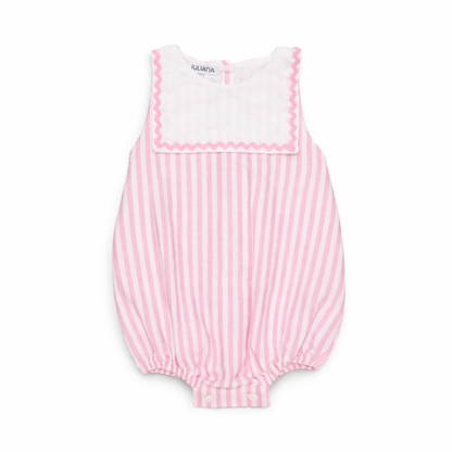 Fofo às Riscas Rosa com Gola Branca- Juliana