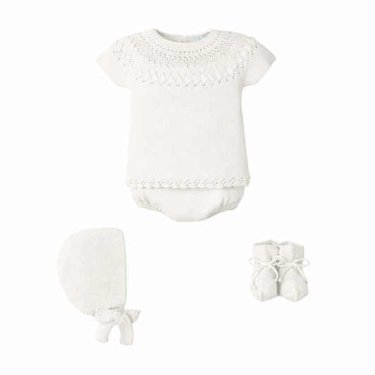 Conjunto de Malha para Bebé Branco - Mac Ilusión