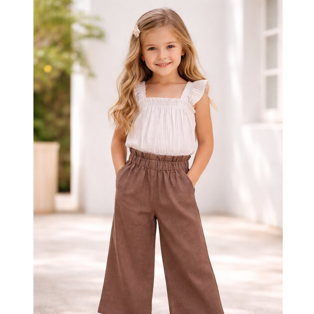 Calças de linho para menina - EMC