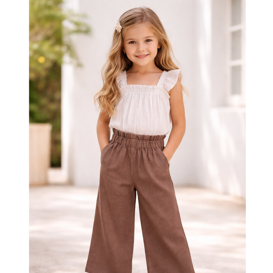 Calças de linho para menina - EMC