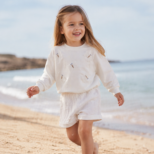 Sweat Branca de Menina com Borboletas- EMC