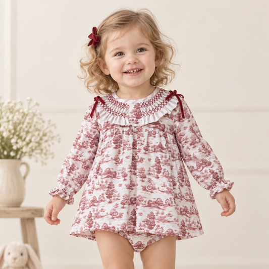 Conjunto de Vestido Curto com Tapa-Fraldas Bordô - Marta Y Paula
