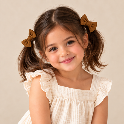 Conjunto de 2 Laços de Cabelo Castanhos