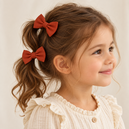 Conjunto de 2 Laços de Cabelo Terracota