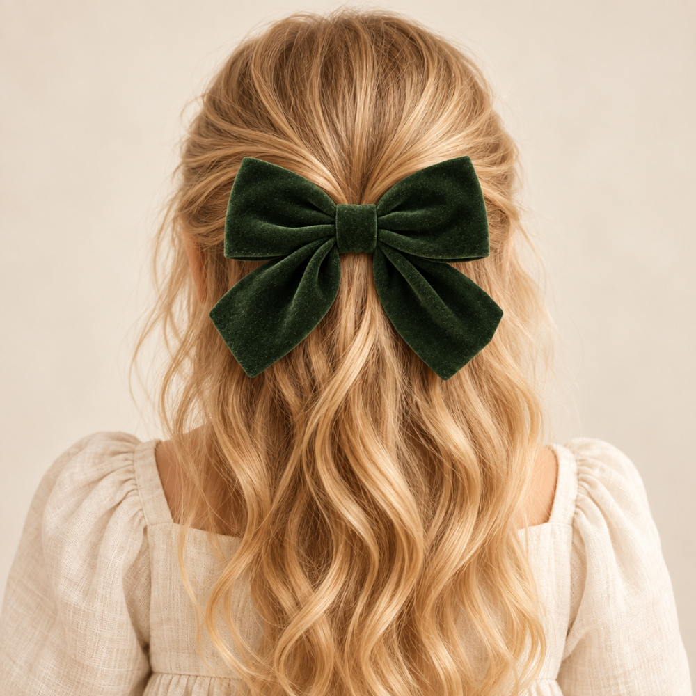 Laço de Cabelo Grande Verde Escuro