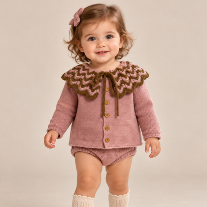 Conjunto de Bebé em Malha Rosa Velho