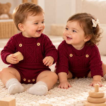 Camisola de Malha Bordô para Bebé- Babby