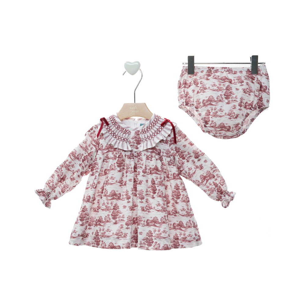 Conjunto de Vestido Curto com Tapa-Fraldas Bordô - Marta Y Paula