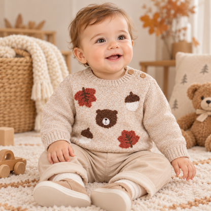 Camisola Bebé Bege com Ursinho - EMC