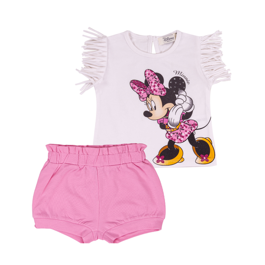 Conjunto Criança Disney Minnie com Calções Rosa - EMC