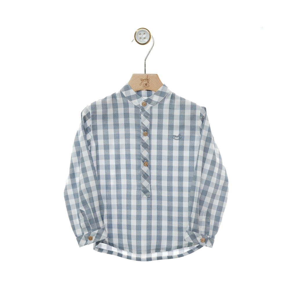 Camisa aos Quadrados Azul - Yoedu