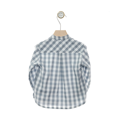 Camisa aos Quadrados Azul - Yoedu